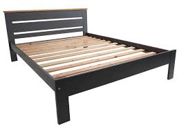 Chambre et ses accessoires de chez conforama : Lit Adulte 140x190 Cm Agata Coloris Gris Anthracite Et Chene Conforama