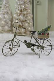 Tin Bicycle Ornament With Tree Whimsical Christmas Christmas Vignettes Christmas Ornaments