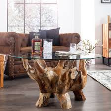 Couchtisch Amazona Rund 90 Cm Teak Wurzelholz Mit Glasplatte Holztisch Tisch Ebay Muebles De Madera Natural Decoracion Rustica Para El Hogar Mesas De Madera