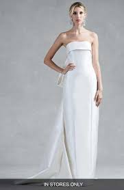 Oscar De La Renta Hunter Bow Back Silk Mikado Column Gown In Stores Only Column Gown Types Of Gowns Wedding Dress Alterations