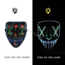 Halloween Mask Led Maske Light Up Party Masks Neon Maska Cosplay Mascara Horror Mascarillas Glow In Dark Masque V For Vende Mask Party Led Mask Halloween Masks