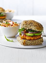 Thai Salmon Burgers With Coriander Slaw Recipe Salmon Burgers Recipes Food