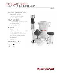 Fuel your culinary passion with the revolutionary kitchenaid black matte cordless variable speed hand blender with chopper and whisk attachment, product number khbbv83bm. Hand Blender Manualzz