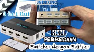 1 x hdmi mini splitter amplifier 1 in to 2 out dual display 1 x usb power cable 1 x polybag package and retail package. Vention Switcher Hdmi 3 Port 3 In 1 Out With Toslink Audio Aux Remote Unboxing Indonesia Youtube