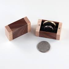 Wedding Ring Box Recycled Curly Maple Wood Walnut Wood Two Wooden Ring Box Ring Box Wedding Ring Box
