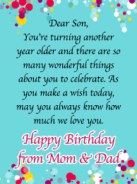 Heart touching thanksgiving birthday prayer for myself. Thanks For Being Our Son Happy Birthday Card For Son From Parents Birthday Greeting Cards By Davia Birthday Cards For Son Son Birthday Quotes Birthday Messages For Son