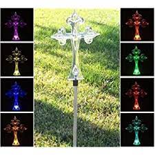 Many of the cross to light projects in haiti include energy efficient, long lasting solar solutions that power equipment and other features. Solar Powered Garden Decor Stake Color Changing Yard Led Outdoor Landscape Light Solar Cross Light Outdoor Lighting Landscape Lighting Urbytus Com