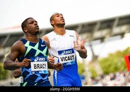 Marvin Bracy of USA , Jimmy Vicaut of France and Arthur Cissé of Cote  d'Ivoire 100 M Men during the IAAF Wanda Diamond League, Meeting de Paris  Athletics event