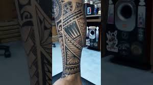 Ấn tượng… và phong cách! Hinh XÄƒm Hoa VÄƒn Full Báº¯p Chan Maori Tattoo Youtube