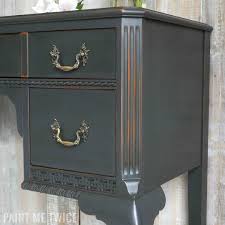 Desk Details Graphite Chalk Paint With Annie Sloan Soft Dark Wax Annie Sloan Chalk Paint Colors Graphite Annie Sloan Chalk Paint Colors Graphite Chalk Paint