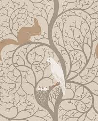 Sanderson Birds Of Paradise Wallpaper Squirrel Dove By Sanderson Wallpaper Direct Red Wallpaper Feature Wallpaper Wallpaper