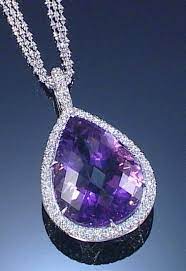 Amethyst And Diamond Pendant Necklace Centring On A Facetted Pear Shaped Amethyst To A Mount Set Throughout With Brilli Purple Jewelry Jewelry Amethyst Pendant