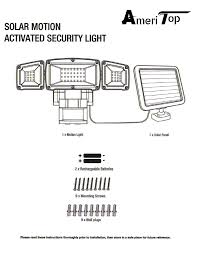 Find relevant results and information just by one click. Ameritop Solar Lights Outdoor Super Bright Led Solar Motion Sensor Lights User Manual Manualzz