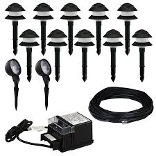 Showcase your landscaping and create a safe space to walk at night with solar path lights. Portfolio 746 10 Light Black Low Voltage 4 Watt Halogen Path Light Kit With 2 Spot Lights Vip Outlet