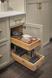Base Cabinet With Roll Trays Diamond Cabinetry In 2020 Kitchen Cabinet Storage Pull Out Kitchen Cabinet Tall Kitchen Cabinets