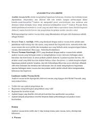 Teknik index time series adalah teknik analisis terhadap informasi historis yang dibutuhkan untuk melihat. Analisis Wacana Kritis