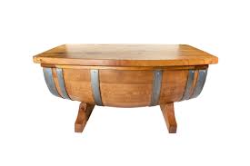 The esagono is just as functional as it is stylish and the large storage area under the hinged top is proof. Wine Barrel White Oak Coffee Table With Hinged Top Giuseppe Unique Creations