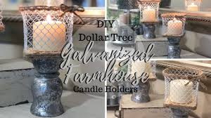 Shelves decorative wall sculptures fireplace candle holders floating shelves hurricane candle holders interlocking shelves lantern candle holders luminary candle holders menorahs picture ledges plate candle holders. Diy Dollar Tree Galvanized Farmhouse Candle Holders Youtube