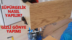 Makinenin yanaşmadığı yerler kenar alma makinesi ile alınarak temizlenir. Supurgelik Nasil Yapilir Gizli Gonye Yapimi Youtube
