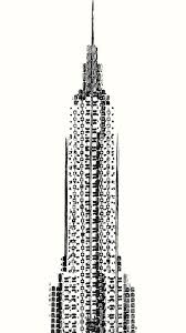 Empire state building coloring page. An Illustration Of The Empire State Building Created Using Bike Tire Tracks