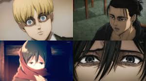 What was the dream eren was seeing in the first episode where titans are devouring humans with something stuffs toy and soldiers dead body? Attack On Titan Episode 73 By Doublesama Anime Blog Tracker Abt