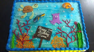 2nd Birthday Baby Shark Rectangle Cake Finding Nemo Cake Finding Dory Birthday Party Dory Cake Finding Nemo Birthday