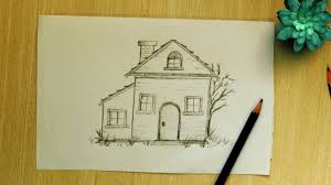 Your drawing is nearly half completed once you add the foundation and the windows. House Drawing Sketch How To Draw A House Sketch Of Your House Youtube