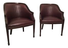 Smith And Watson Burgundy Leather Mahogany Hepplewhite Tub Chairs A Pair On Chairish Com