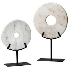 White Marble Disk Sculpture Moss Manor A Design House Stone repair & maintenance floor polishing. white marble disk sculpture