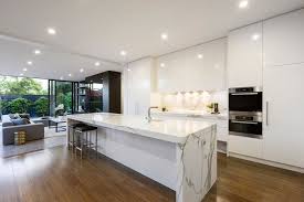Beautiful Kitchen With Wall Cabinets And Island White Contemporary Kitchen Modern Marble Kitchen Contemporary Kitchen