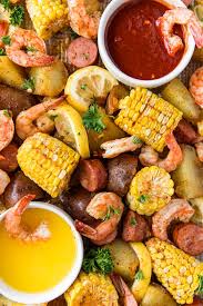 Olive oil, dry white wine, lemon, garlic cloves, potatoes. The Best Shrimp Boil On A Sheet Pan Yellowblissroad Com