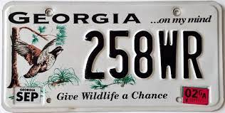 Georgia 2002 Optional Plate Issue A Number Of Types Were Issued On The 1998 Dated On My Mind Base Using The Sam License Plate Family Chiropractic Plates