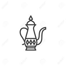 Pin the clipart you like. Arabic Coffee Pot Line Icon Linear Style Sign For Mobile Concept Royalty Free Cliparts Vectors And Stock Illustration Image 140642940