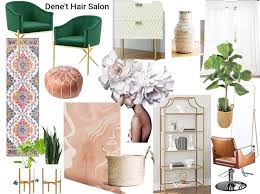 Whoever said that a confined space should only be white hasn't seen a colorful salon. Boho E Board Salon Suites Decor Hair Salon Decor Hair Salon Design