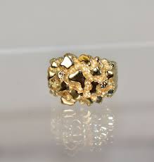 Authentic 10k solid yellow gold nugget stud earrings men women unisex jbjewelryhouse 4.5 out of 5 stars (1,163) sale price $30.16 $ 30.16 $ 60.33 original price $60.33. 14 K Yellow Gold Nugget Men S Ring Size 10 13 0 Grams Gold Nugget Ring White Gold Engagement Rings Rings For Men