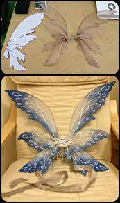 I'm building my largest costume ever!!! Diy Blue Fairy Wings Based On Http Glittrrgrrl Deviantart Com Art Posie Fairy Wings With Beads 200124364 Diy Fairy Wings Blue Fairy Wings Diy Fairy