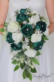 Emerald Green Winter Christmas Theme Wedding Flower Brides Bouquet With Orchids Calla L Emerald Green Wedding Theme Green Wedding Flowers Green Themed Wedding