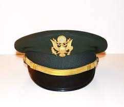 Vintage Military Officers Hat Army Officers Dress Hat Wwii Etsy Vintage Military Army Green Shirts Army Hat