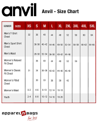 Maybe you would like to learn more about one of these? Anvil Size Chart Apparelnbags Com