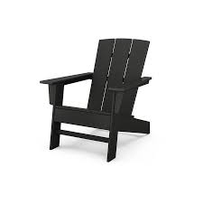 Polywood Oakport Black Plastic Stationary Adirondack Chair S With Slat Seat Lowes Com In 2020 Adirondack Chairs Patio Adirondack Chair Trex Outdoor Furniture