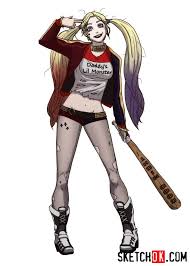 21 harley quinn and joker coloring pages printable. How To Draw Harley Quinn Sketchok Easy Drawing Guides