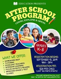 Educational Flyer Templates School Programs After School Program Kids Learning