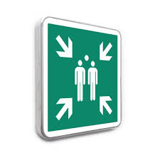 Le panneau point de rassemblement permet alors de donner une information imm�diate � suivre en cas d'incident. Panneau Routier Point De Rassemblement Direct Signaletique