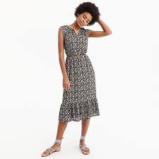 Women S J Crew Mercantile Cap Sleeve Midi Dress In Superbloom Women S Dresses Midi Dress With Sleeves Casual Dresses For Women Midi Dress Sleeveless