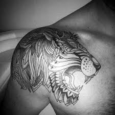 Black And White Lion Tattoo Ideas 50 Lion Shoulder Tattoo Designs For Men Masculine Ink Ideas Mens Shoulder Tattoo Shoulder Tattoo Shoulder Piece Tattoo