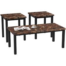 Faura rectangular marble side table. Faux Marble Coffee Table Set Wayfair Ca