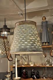 Olive Picking Bucket Turned Light Shade Bucket Light Rustic Lighting Basket Lighting