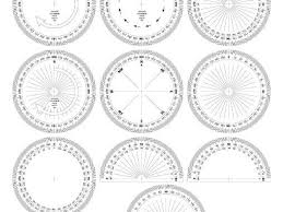 various printable protractors angle measurers circular semi circular and version for bearings teaching resources