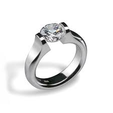 Omega Flat Tension Set Engagement Rings Custom Diamond Rings Custom Made Engagement Rings