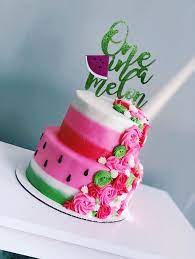 Katum Is One In A Melon Kisses Caffeine Watermelon Birthday Parties Watermelon Cake Birthday Watermelon Birthday
